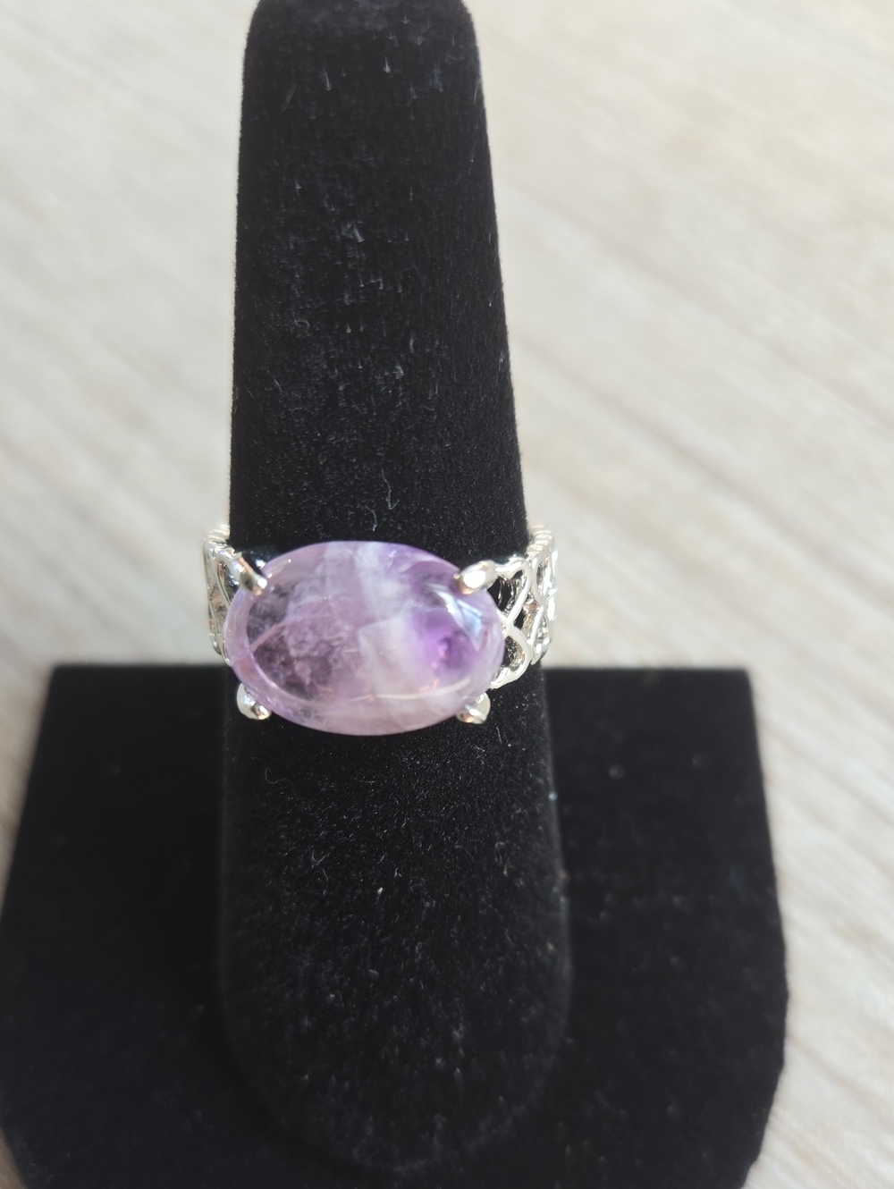 Source Unknown Silver Ring with Lavender Amethyst Stone